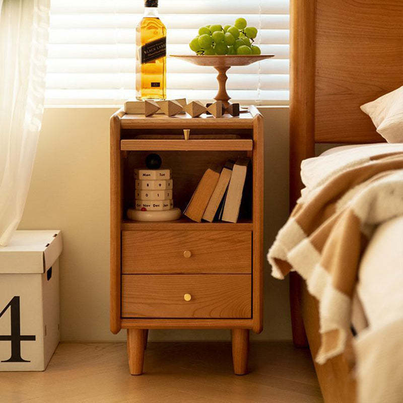 Retro Cherry Wood Cabinet Nightstand — B