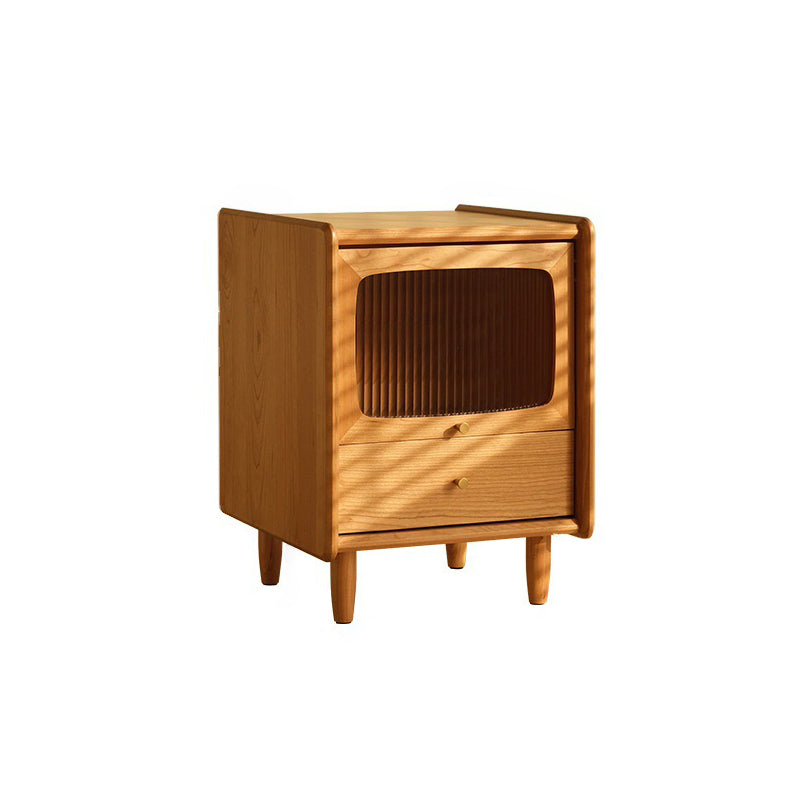 Retro Cherry Wood Cabinet Nightstand