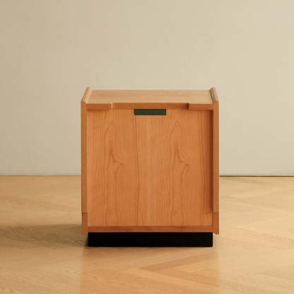 Retro Sintered Stone Cherry Wood Nightstand