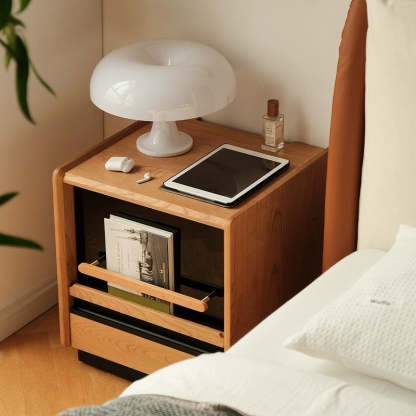 Retro Sintered Stone Cherry Wood Nightstand — Sintered Stone