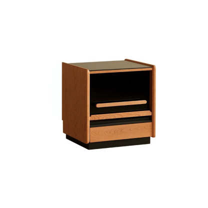 Retro Sintered Stone Cherry Wood Nightstand