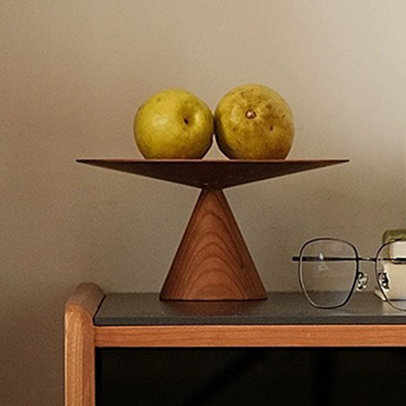 Retro Sintered Stone Cherry Wood Nightstand