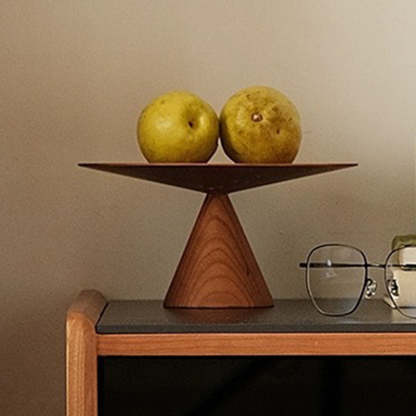 Retro Sintered Stone Cherry Wood Nightstand