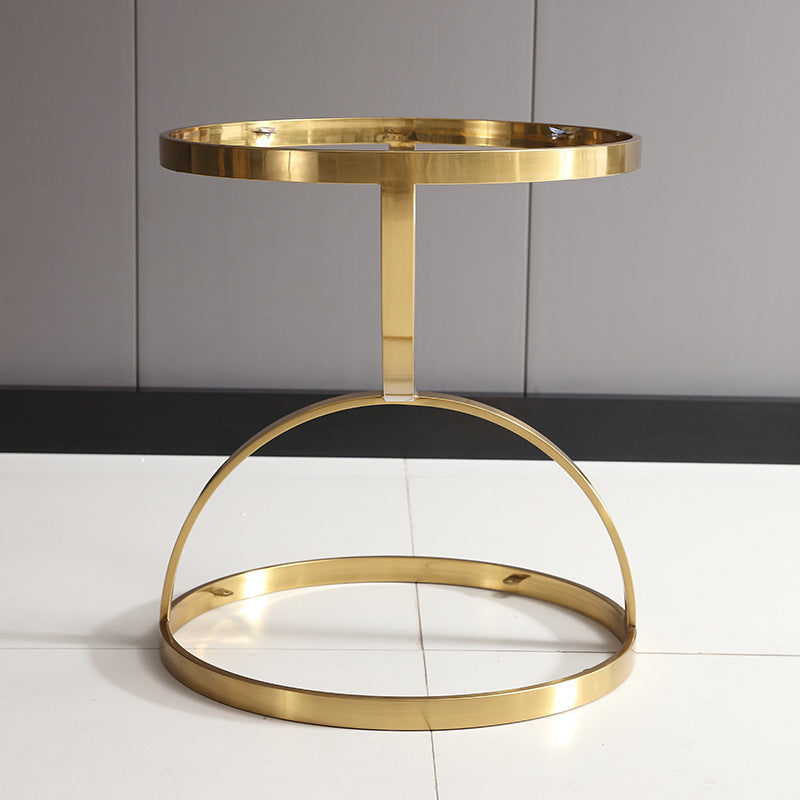 Nordic Round Steel Glass 2-Tier Side Table