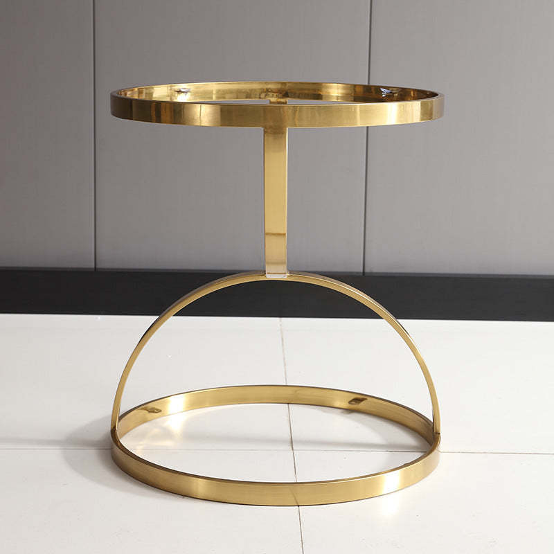 Nordic Round Steel Glass 2-Tier Side Table