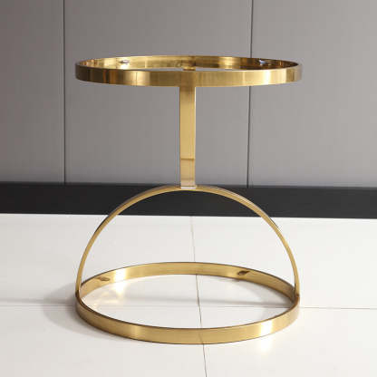 Nordic Round Steel Glass 2-Tier Side Table