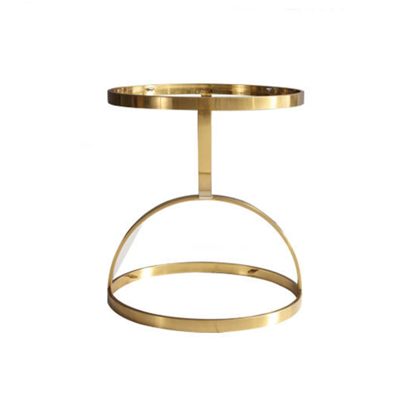 Nordic Round Steel Glass 2-Tier Side Table