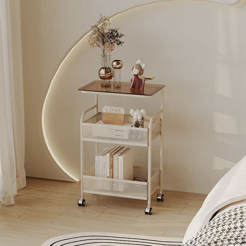 Nordic Iron Glass 3-Tier Side Table