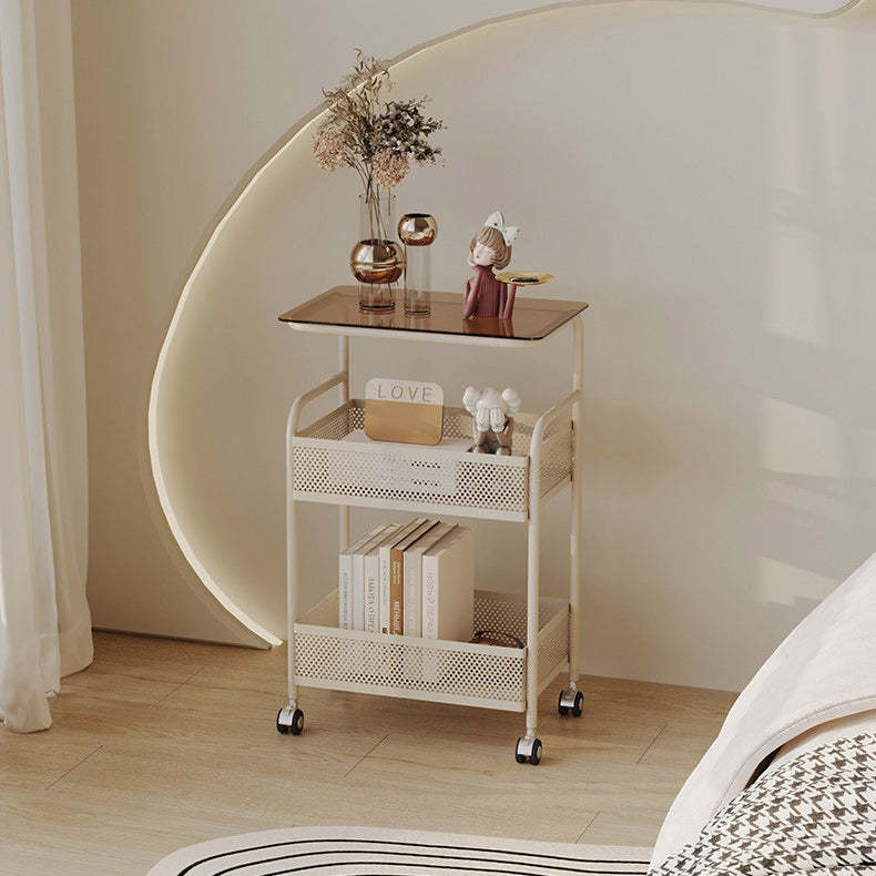 Nordic Iron Glass 3-Tier Side Table