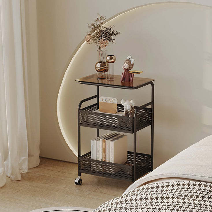 Nordic Iron Glass 3-Tier Side Table
