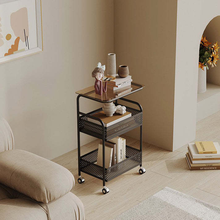 Nordic Iron Glass 3-Tier Side Table