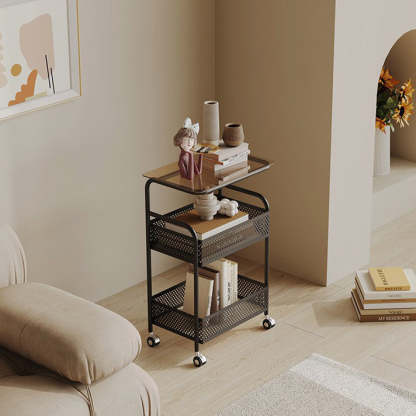 Nordic Iron Glass 3-Tier Side Table