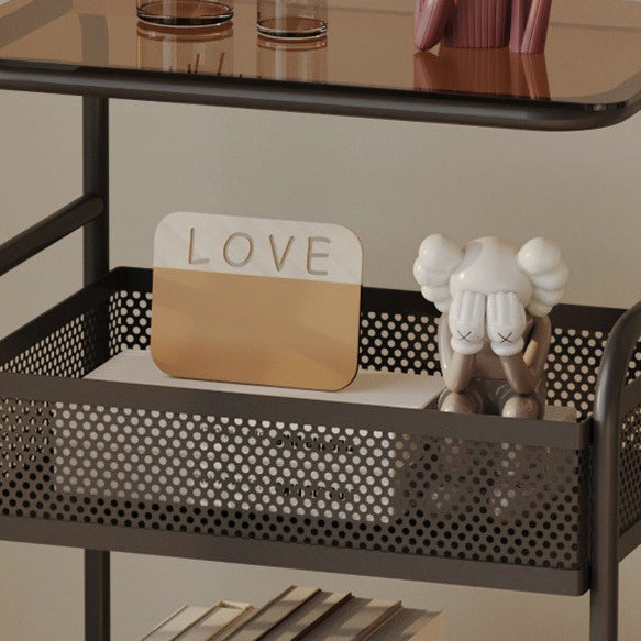 Nordic Iron Glass 3-Tier Side Table
