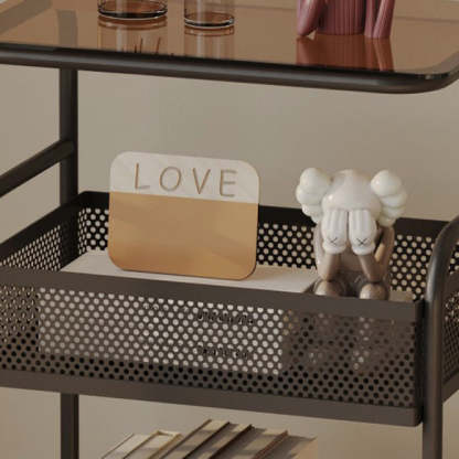 Nordic Iron Glass 3-Tier Side Table