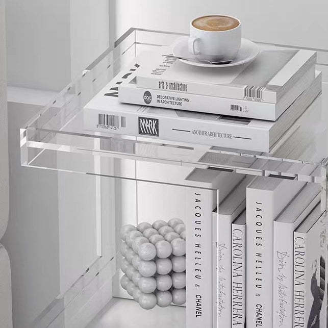 Nordic Geometric Acrylic 3-Tier Side Table — Pink