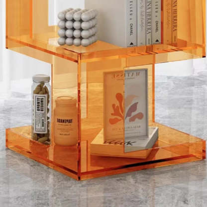 Nordic Geometric Acrylic 3-Tier Side Table — Blue