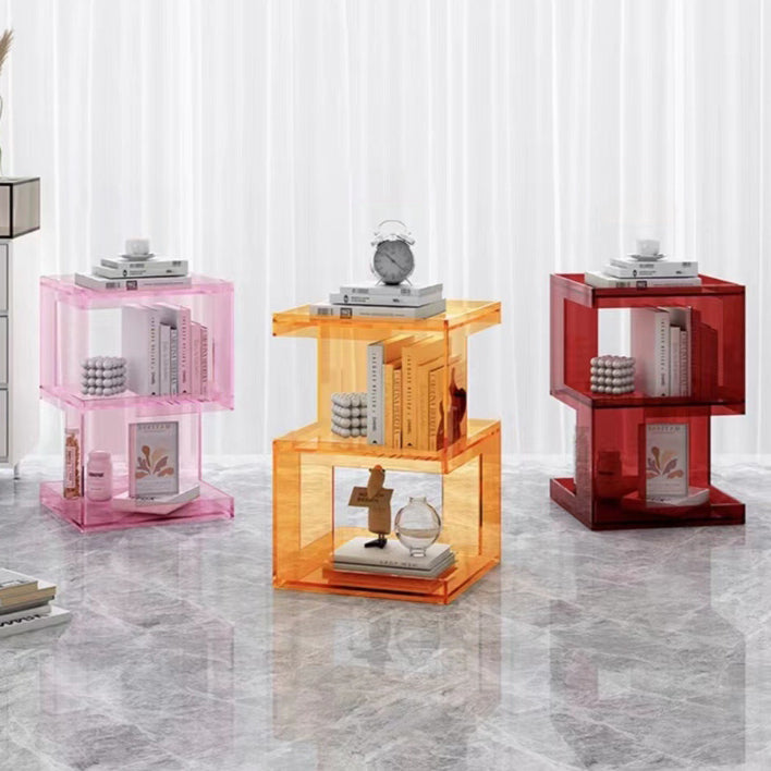 Nordic Geometric Acrylic 3-Tier Side Table