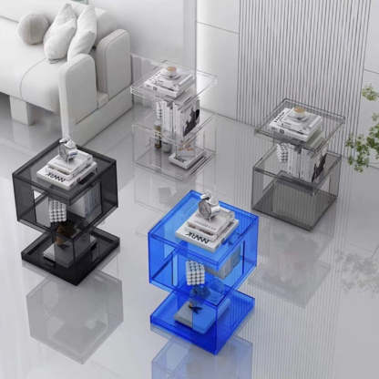 Nordic Geometric Acrylic 3-Tier Side Table