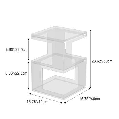 Nordic Geometric Acrylic 3-Tier Side Table — Orange