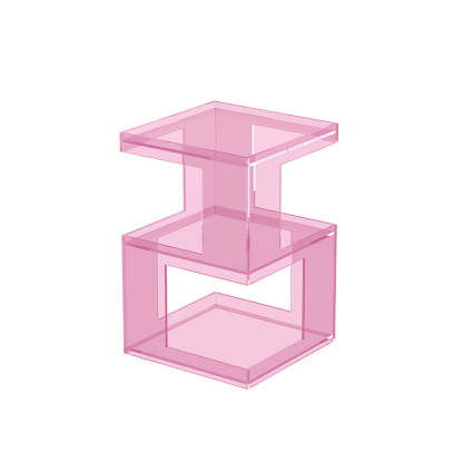 Nordic Geometric Acrylic 3-Tier Side Table