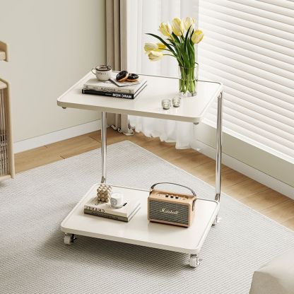 Minimalist Stainless Steel 2-Tier End Table