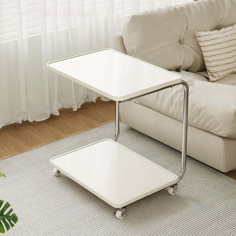 Minimalist Stainless Steel 2-Tier End Table