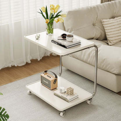Minimalist Stainless Steel 2-Tier End Table