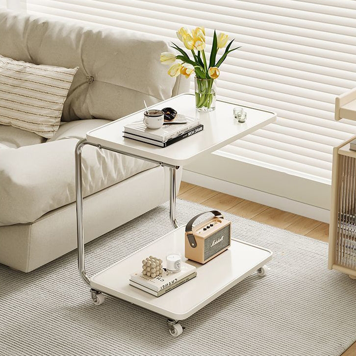 Minimalist Stainless Steel 2-Tier End Table
