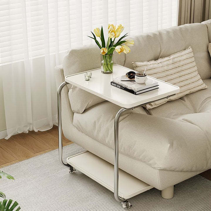 Minimalist Stainless Steel 2-Tier End Table