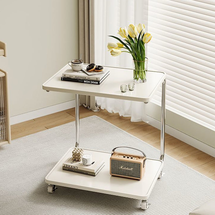 Minimalist Stainless Steel 2-Tier End Table