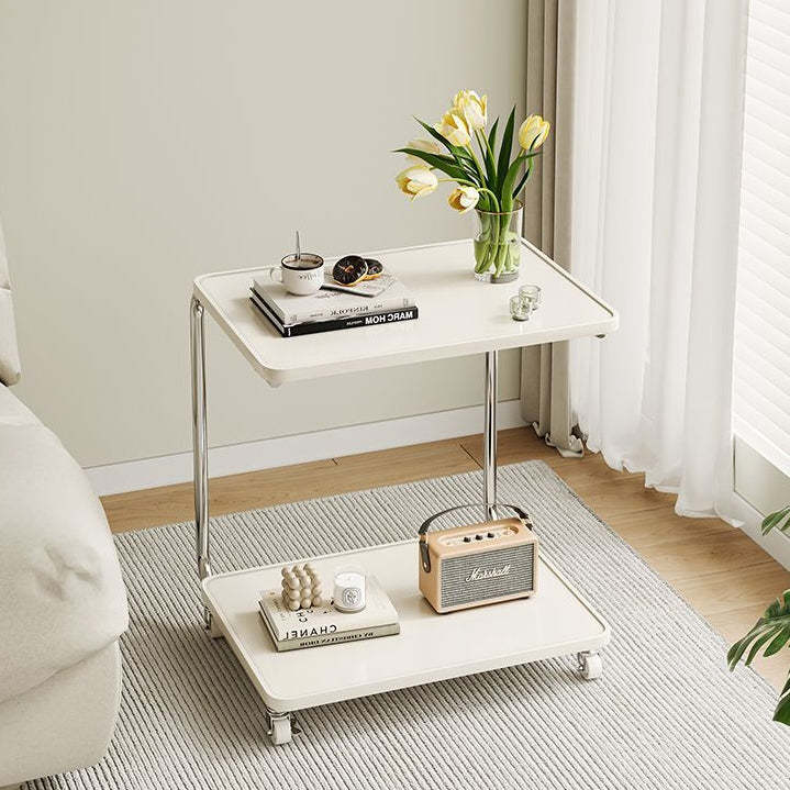 Minimalist Stainless Steel 2-Tier End Table