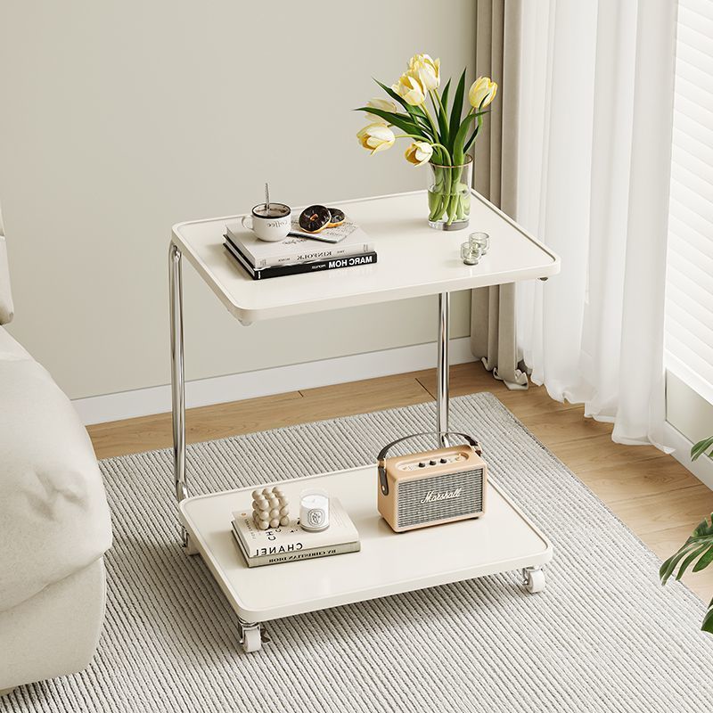 Minimalist Stainless Steel 2-Tier End Table