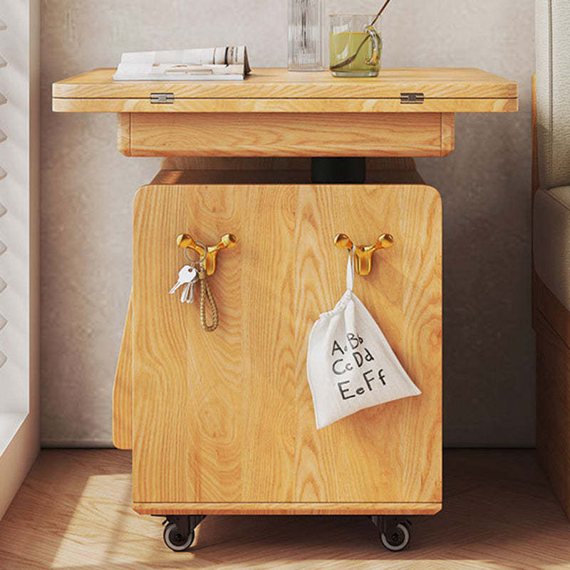 Wood Glass Steel Coffee Table 2-Cabinet