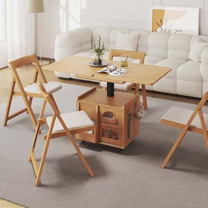 Wood Glass Steel Coffee Table 2-Cabinet