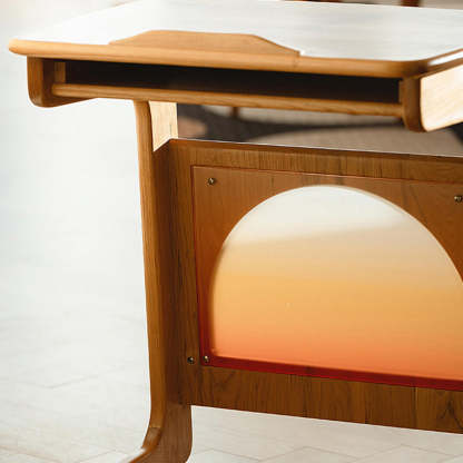 Modern Cherry Wood 2-Tier Side Table
