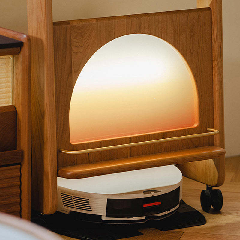 Modern Cherry Wood 2-Tier Side Table