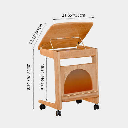 Modern Cherry Wood 2-Tier Side Table