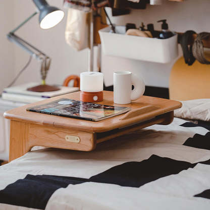 Modern Cherry Wood 2-Tier Side Table