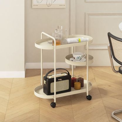 Nordic Iron Steel 4-Wheel Side Table