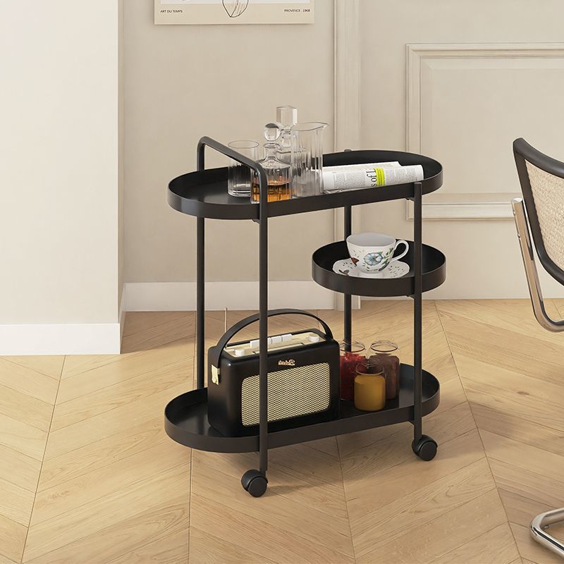 Nordic Iron Steel 4-Wheel Side Table