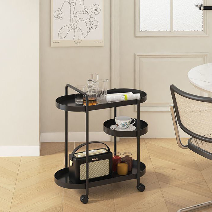 Nordic Iron Steel 4-Wheel Side Table