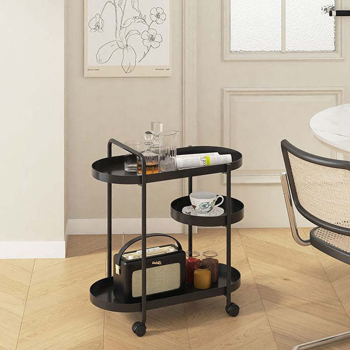 Nordic Iron Steel 4-Wheel Side Table
