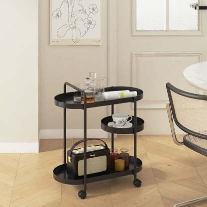 Nordic Iron Steel 4-Wheel Side Table