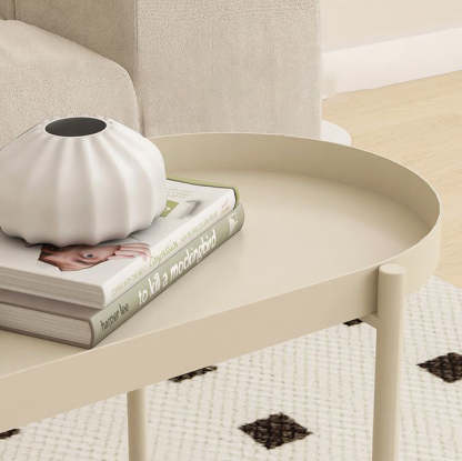 Nordic Iron Steel 4-Wheel Side Table