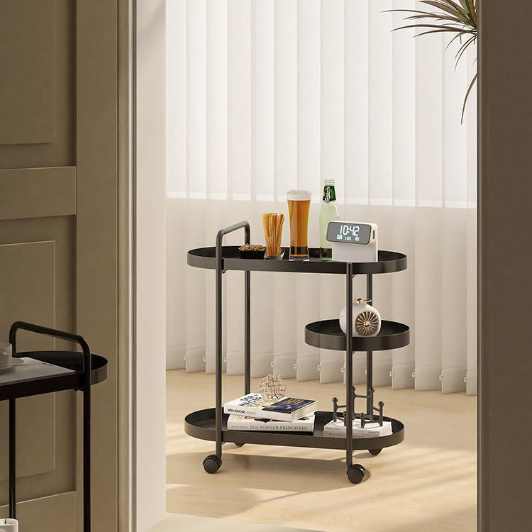 Nordic Iron Steel 4-Wheel Side Table — White