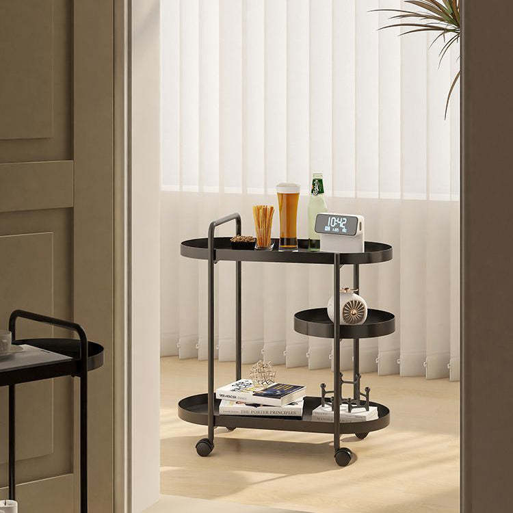 Nordic Iron Steel 4-Wheel Side Table — White