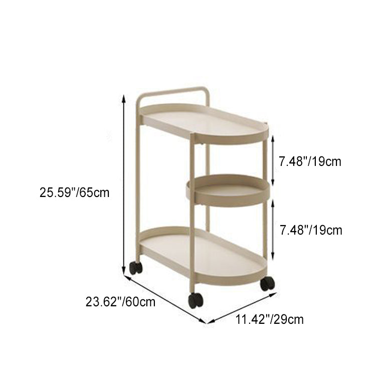 Nordic Iron Steel 4-Wheel Side Table