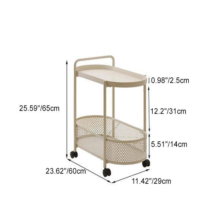 Modern Iron Steel 2-Tier Side Table