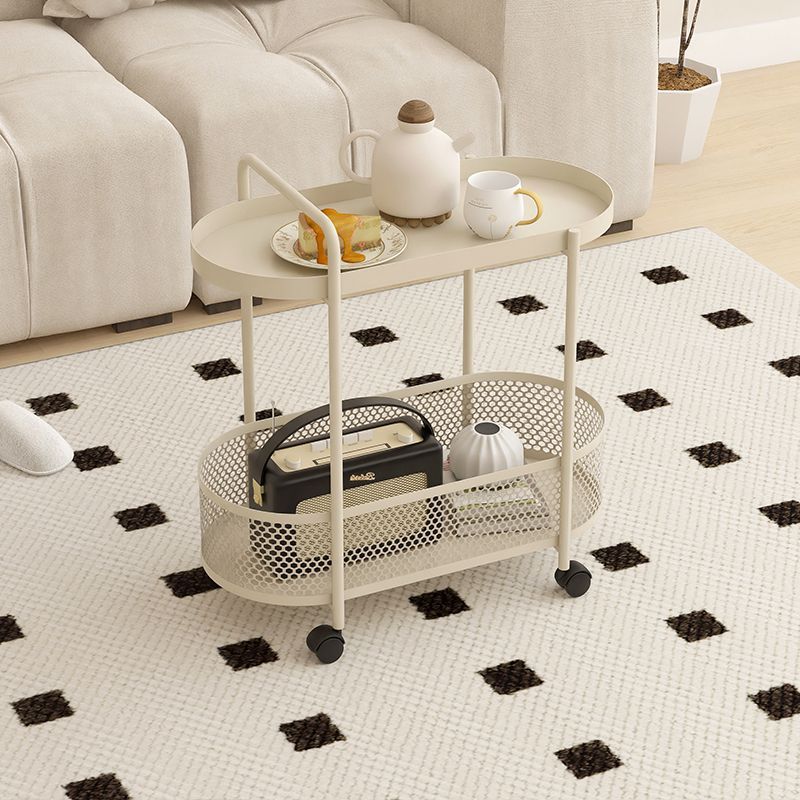 Modern Iron Steel 2-Tier Side Table