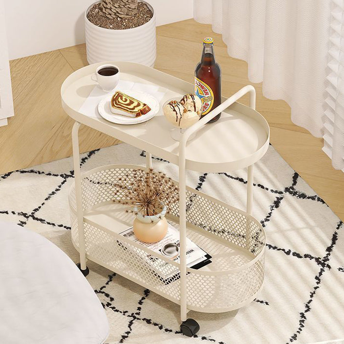 Modern Iron Steel 2-Tier Side Table